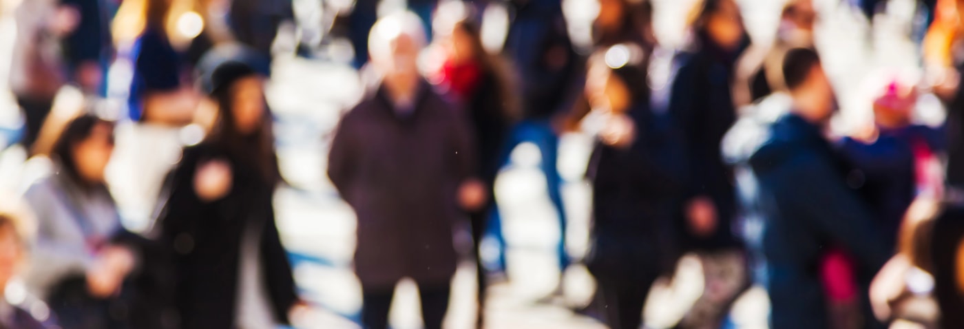 crowd walking St Louis