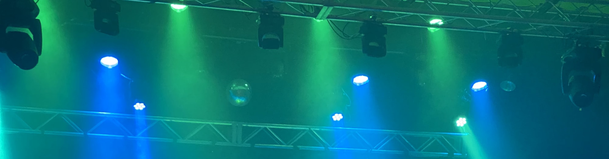 blue and green theater stage lights St Louis